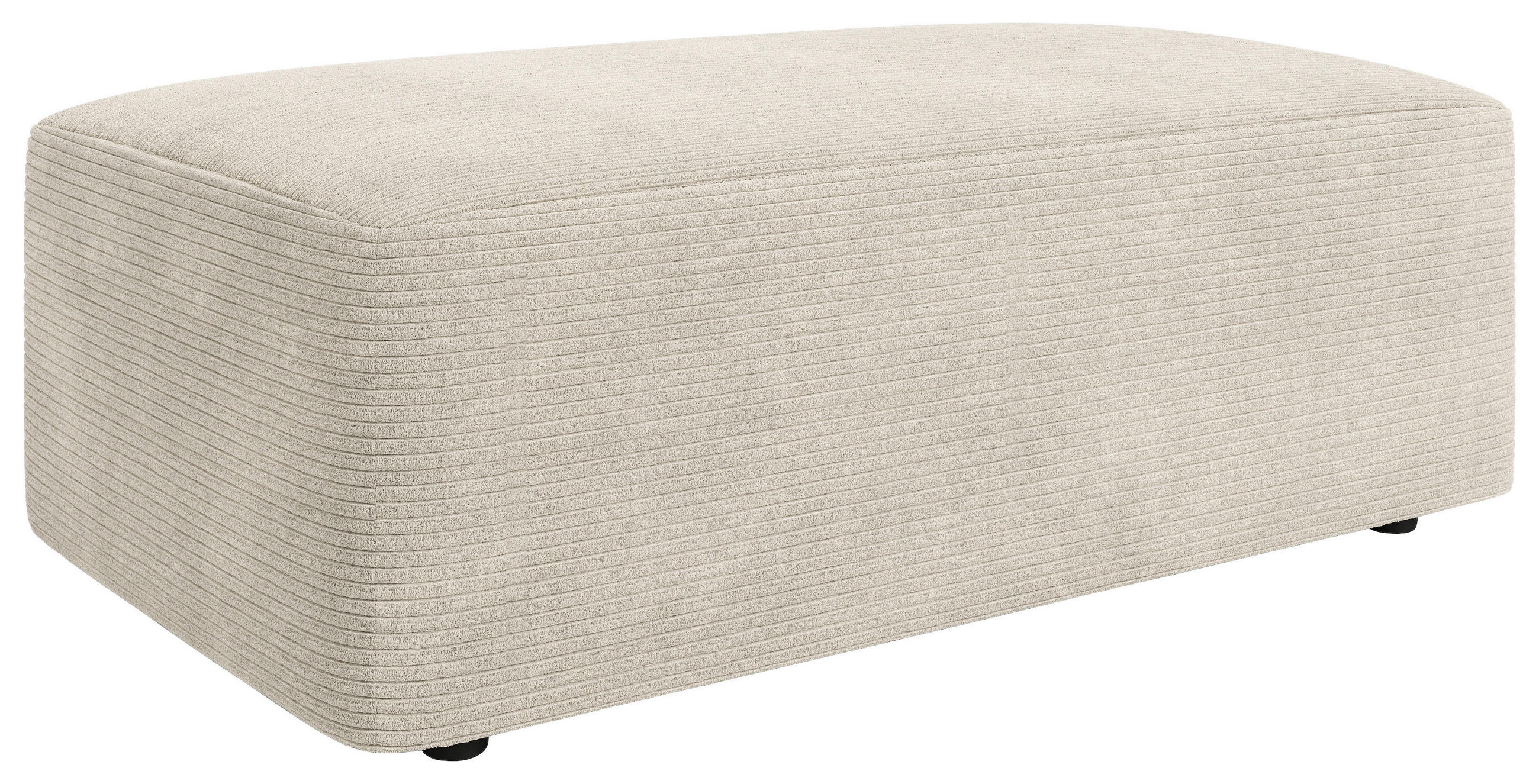 HOCKER in Textil Creme  - Creme/Schwarz, MODERN, Kunststoff/Textil (112/44/66cm) - Trendmanufaktur