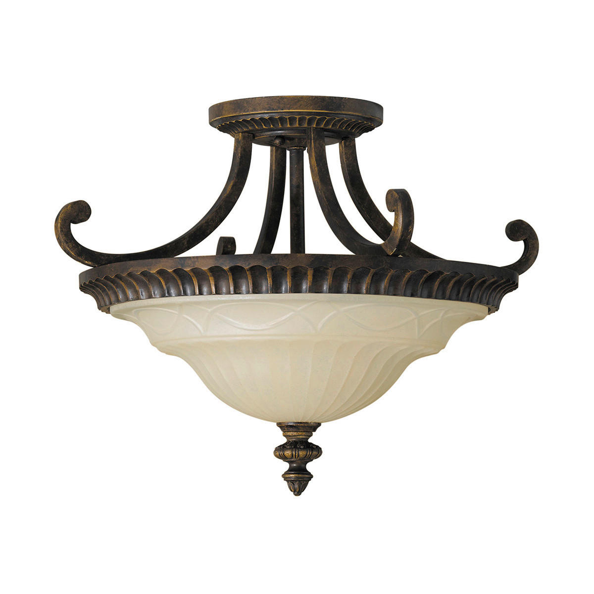 DECKENLEUCHTE  43.8/34.3 cm    - Braun, Konventionell, Glas/Metall (43.8/34.3cm) - Elstead Lighting