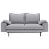 2-SITZER-SOFA Struktur Hellgrau  - Hellgrau/Schwarz, Design, Textil/Metall (195/92/97cm) - Livetastic