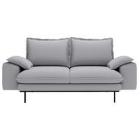 2-SITZER-SOFA Struktur Hellgrau  - Hellgrau/Schwarz, Design, Textil/Metall (195/92/97cm) - Livetastic