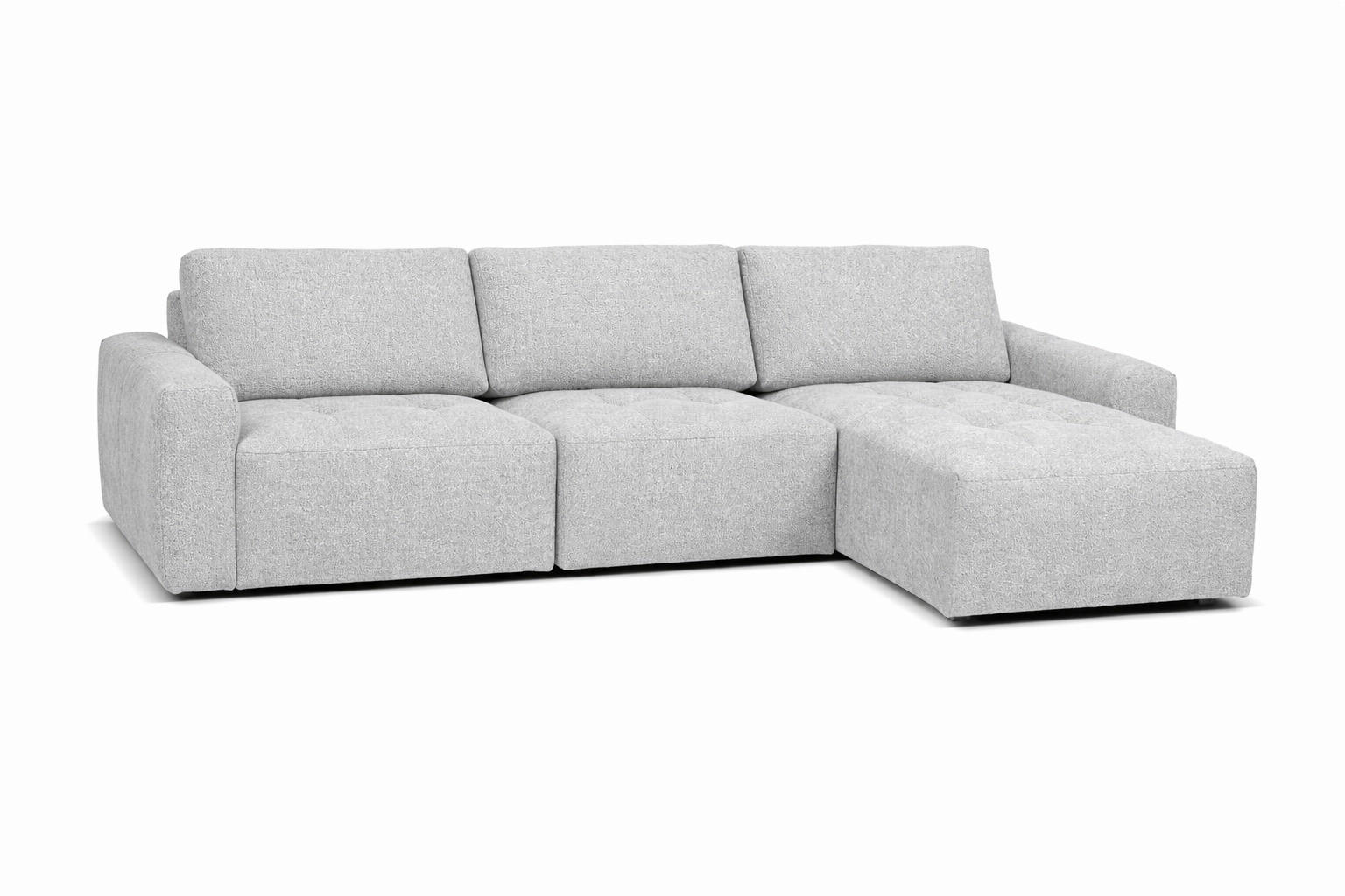 ECKSOFA MAZA in Hellgrau  179/316 cm  - Hellgrau/Schwarz, Design, Textil (179/316cm) - Livetastic