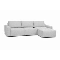 ECKSOFA MAZA in Hellgrau  179/316 cm  - Hellgrau/Schwarz, Design, Textil (179/316cm) - Livetastic