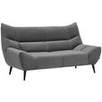 2-SITZER-SOFA in Mikrofaser Grau  - Schwarz/Grau, Design, Textil/Metall (193/106/101cm) - Xora