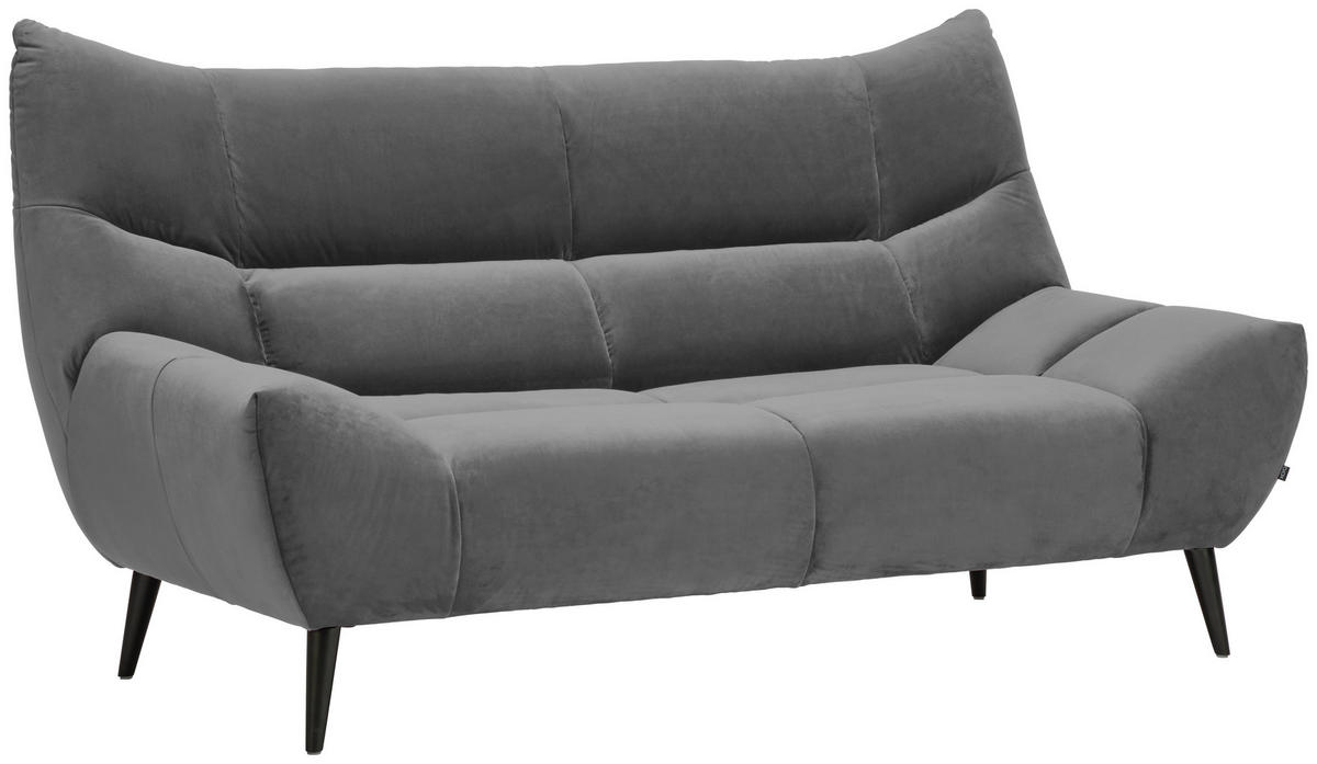 2-SITZER-SOFA Mikrofaser Grau  - Schwarz/Grau, Design, Textil/Metall (190/106/99cm) - Xora