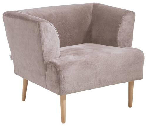 SESSEL in Plüsch Beige  - Beige/Buchefarben, Design, Holz/Textil (85/71/80cm) - Hom`in