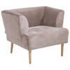 SESSEL Plüsch Beige    - Beige/Buchefarben, Design, Holz/Textil (85/71/80cm) - Hom`in