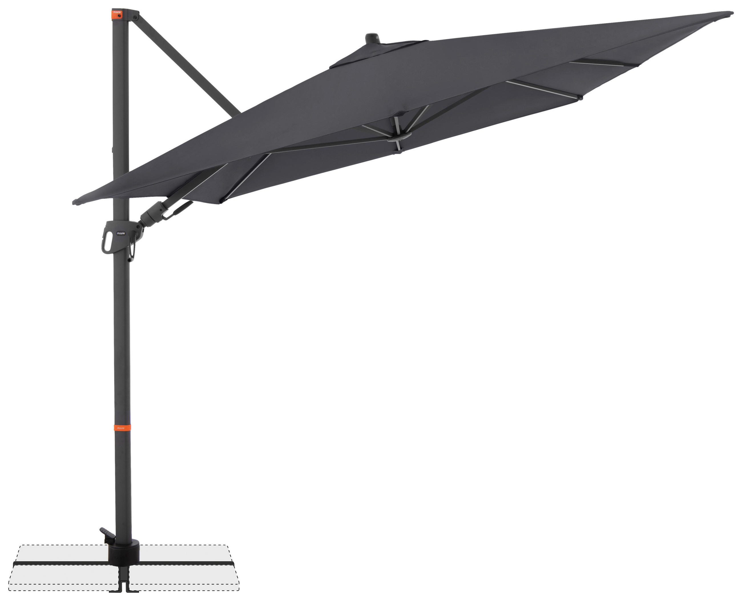 BOČNÍ SLUNEČNÍK 320/240 cm - antracitová, Basics, kov/textil (320/240cm) - Doppler