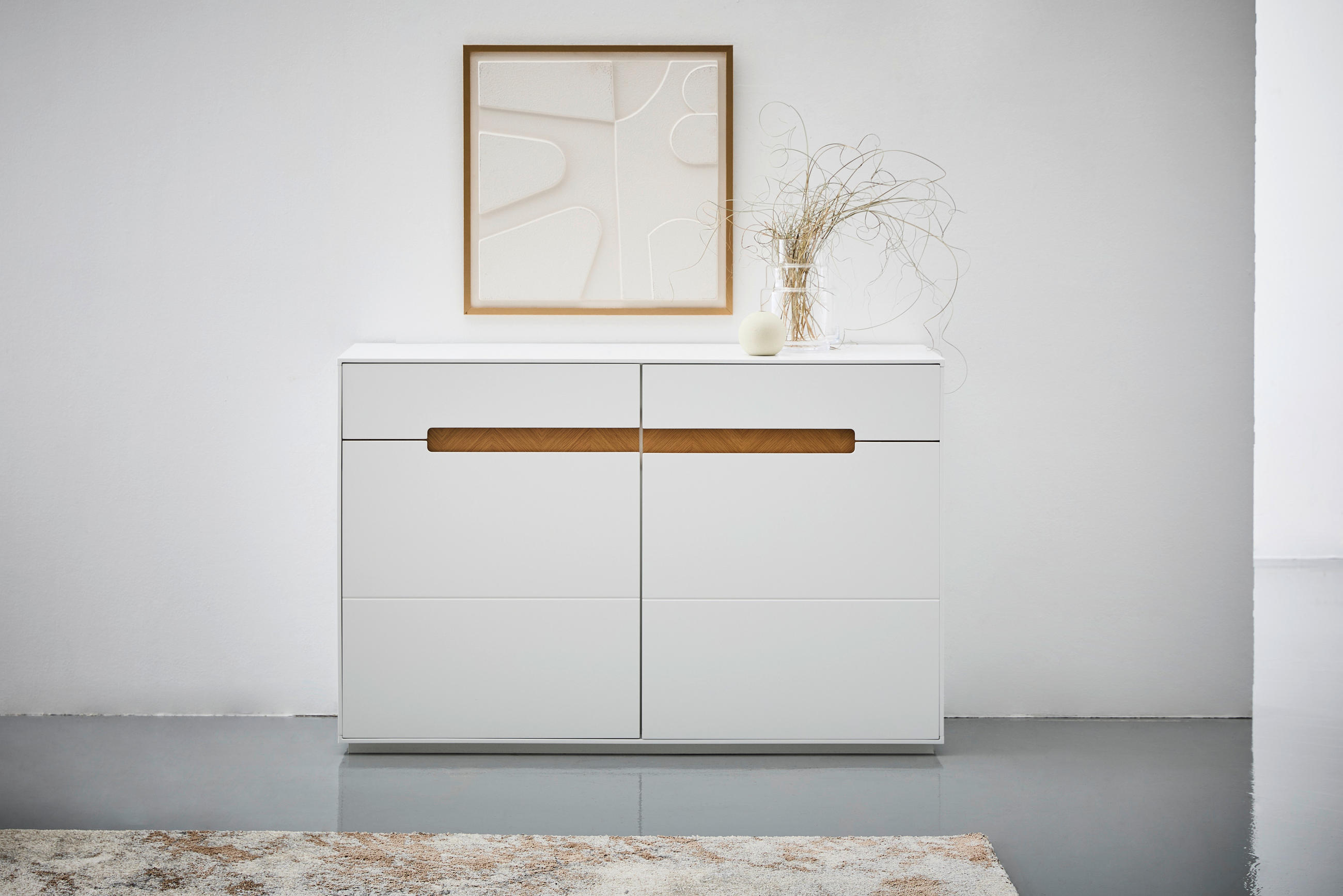 SIDEBOARD  in 120/82/40 cm  - Eichefarben/Weiß, Design, Holzwerkstoff (120/82/40cm) - MID.YOU