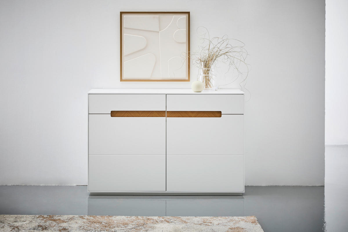 SIDEBOARD  in 120/82/40 cm  - Eichefarben/Weiß, Design, Holzwerkstoff (120/82/40cm) - MID.YOU