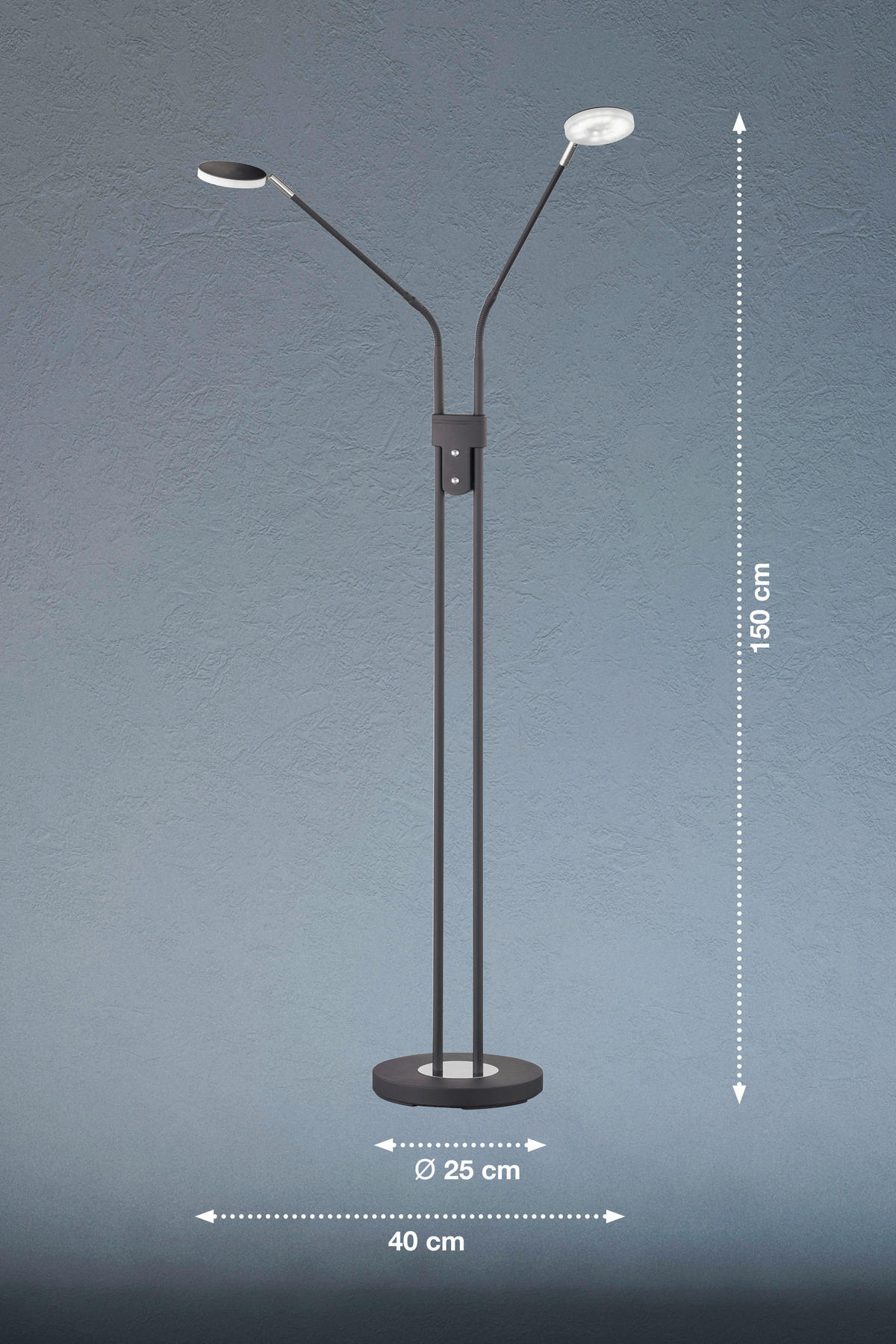LED-STEHLEUCHTE 25/25/150 cm    - Sandfarben/Chromfarben, Basics, Metall (25/25/150cm) - Schöner Wohnen