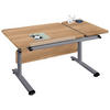 JUGENDSCHREIBTISCH 130/70/53-79 cm  - Eichefarben/Silberfarben, Basics, Holzwerkstoff/Metall (130/70/53-79cm) - Paidi