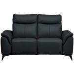 2-SITZER-SOFA  in Echtleder Dunkelblau   - Schwarz/Dunkelblau, Design, Leder/Metall (176/105/98cm) - Belluti