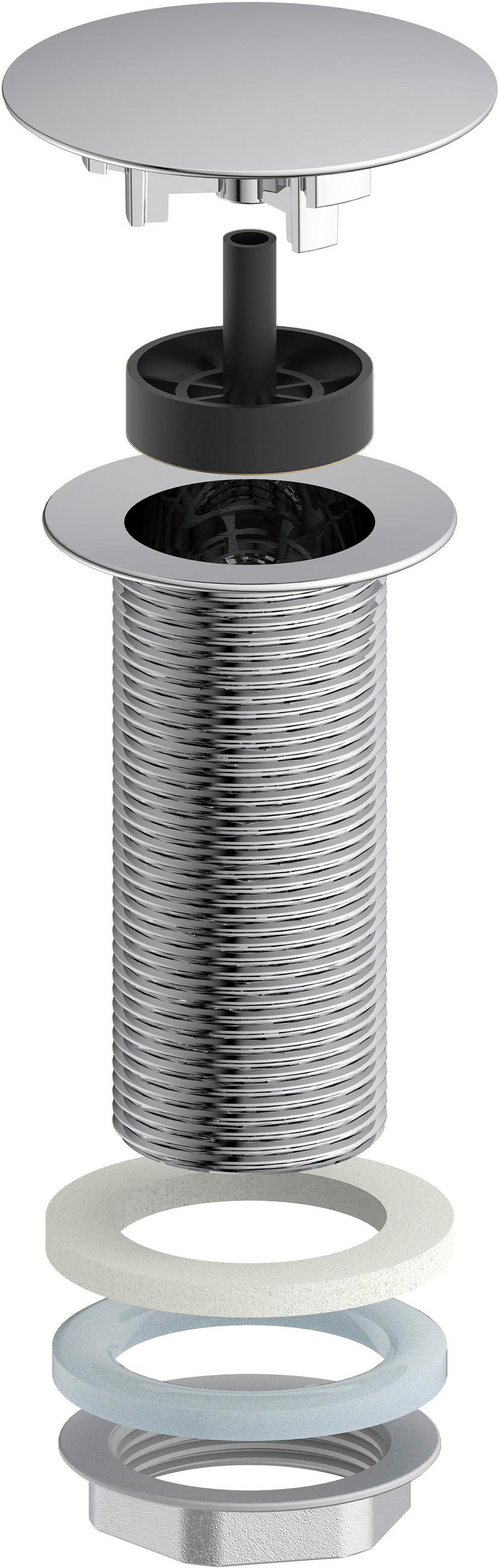 ABLAUFVENTIL  - Chromfarben, Basics, Metall (7,0/6,5cm) - Xora