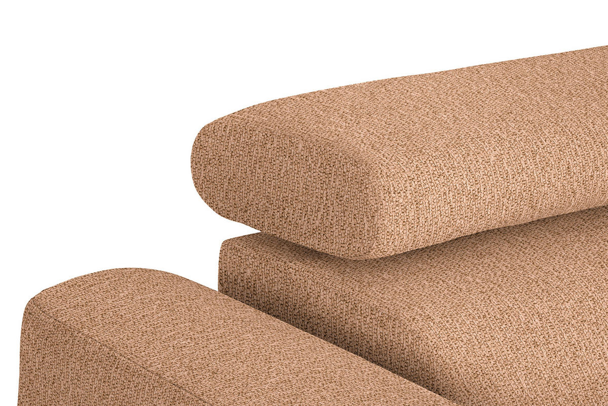 ECKSOFA in Webstoff Rostfarben  280/205 cm  - Rostfarben/Schwarz, Design, Textil/Metall (280/205cm) - Xora