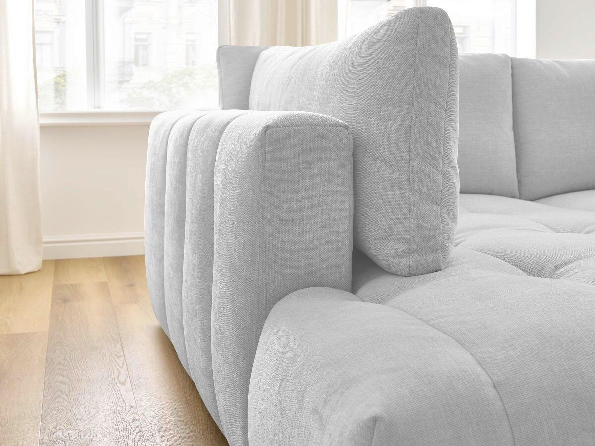 ECKSCHLAFSOFA FUJI Leinenoptik Hellgrau  inkl.  - Hellgrau/Schwarz, MODERN, Kunststoff/Textil (204/282cm)