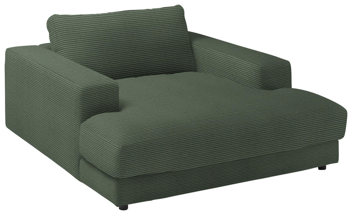 XXL-SESSEL in Feincord Olivgrün  - Schwarz/Olivgrün, Design, Kunststoff/Textil (150/86/170cm) - Lomoco