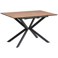 JEDILNA MIZA, barve hrasta  - črna/barve hrasta, Konvencionalno, kovina/leseni material (120-160/76/80cm) - MID.YOU