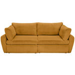 SCHLAFSOFA  in Cord, Plüsch Orange  - Schwarz/Orange, MODERN, Kunststoff/Textil (240/90/120cm) - Carryhome