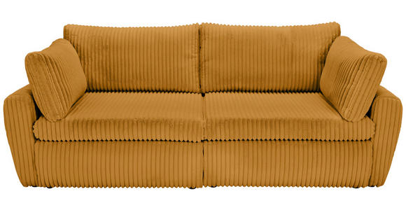SCHLAFSOFA Cord, Plüsch Orange  inkl. Rückenkissen, Bettkasten, Schlaffunktion, Rücken echt, Liegefläche im Originalstoff  - Schwarz/Orange, MODERN, Kunststoff/Textil (240/90/120cm) - Carryhome