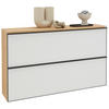 HÄNGESCHUHSCHRANK 140/83/31 cm  - Eichefarben/Anthrazit, Design, Glas/Holz (140/83/31cm) - Dieter Knoll