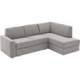 ECKSOFA in Webstoff Grau  224/165 cm  - Schwarz/Grau, KONVENTIONELL, Kunststoff/Textil (224/165cm) - Venda