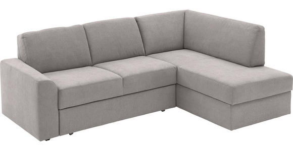 ECKSOFA in Webstoff Grau  224/165 cm  - Schwarz/Grau, KONVENTIONELL, Kunststoff/Textil (224/165cm) - Venda