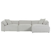 ECKSOFA in Chenille Creme  323/180 cm  - Creme/Schwarz, MODERN, Kunststoff/Textil (323/180cm) - Carryhome