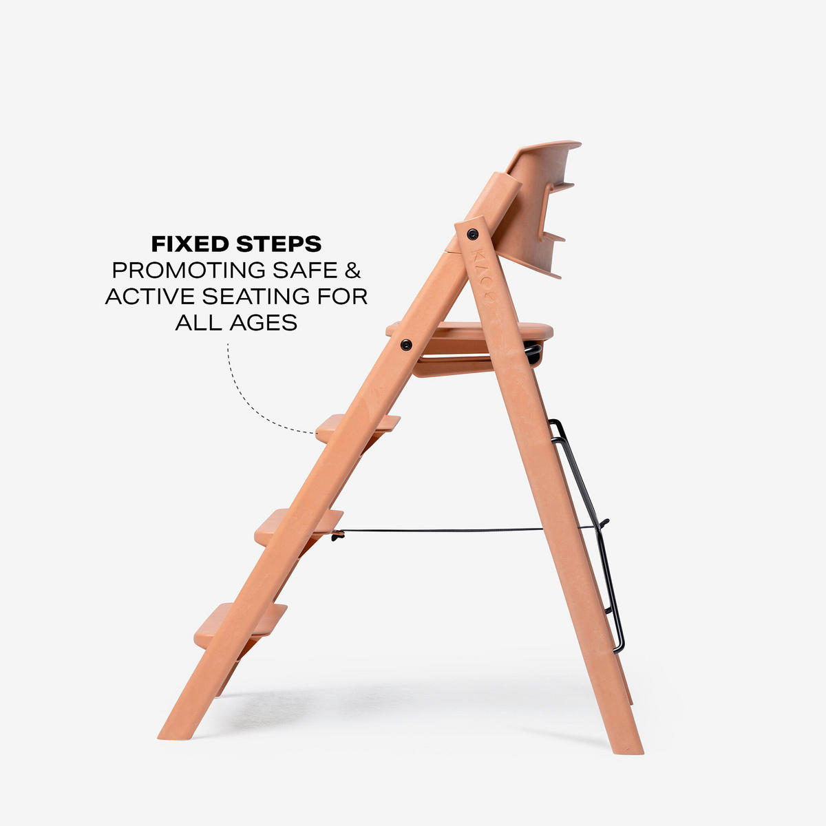 STOLČEK ZA HRANJENJE  KAOS Klapp High Chair    45,5/60/81 cm       terakota  - terakota, Basics, umetna masa (45,5/60/81cm)