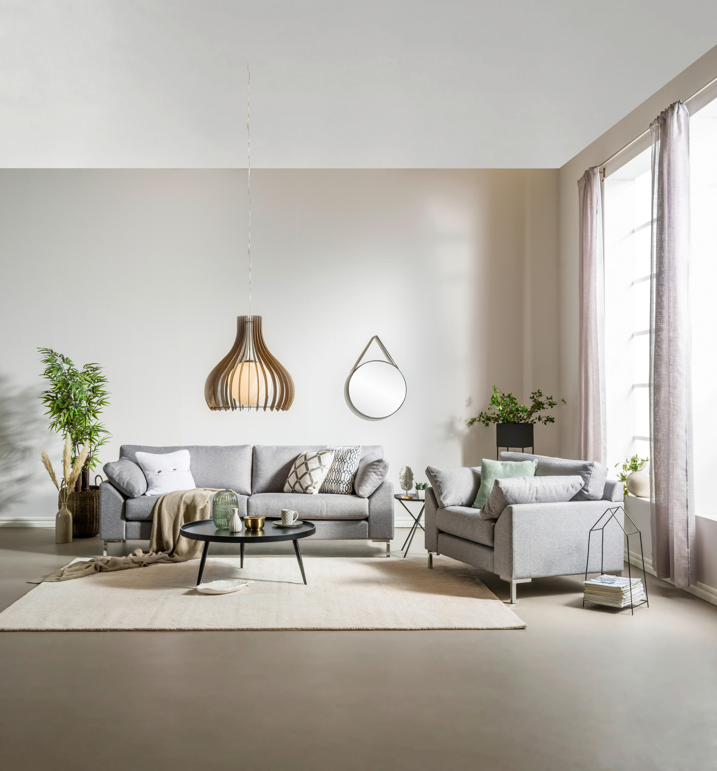 FÅTÖLJ i trä, textil grå  - kromfärg/grå, Klassisk, trä/textil (112/84/85cm) - Best Price