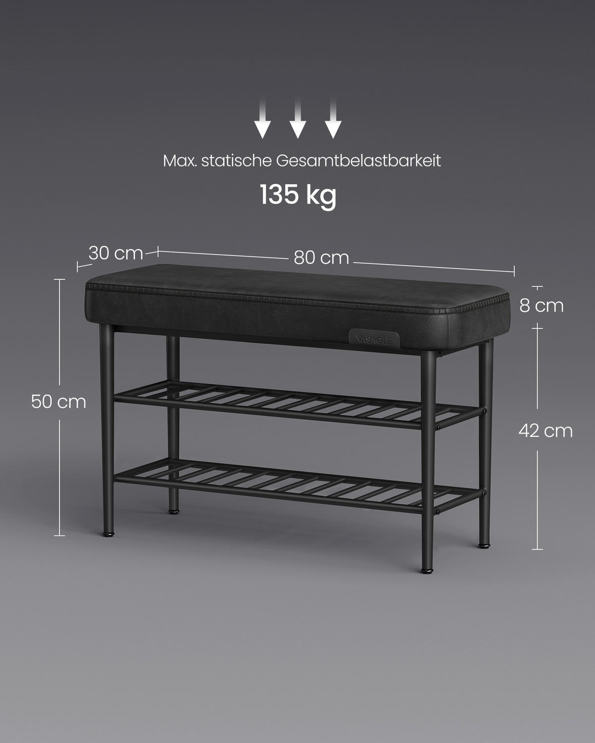 LAVICE S BOTNÍKEM, černá, 80/50/30 cm - černá, Trend, kov/textil (80/50/30cm) - MID.YOU