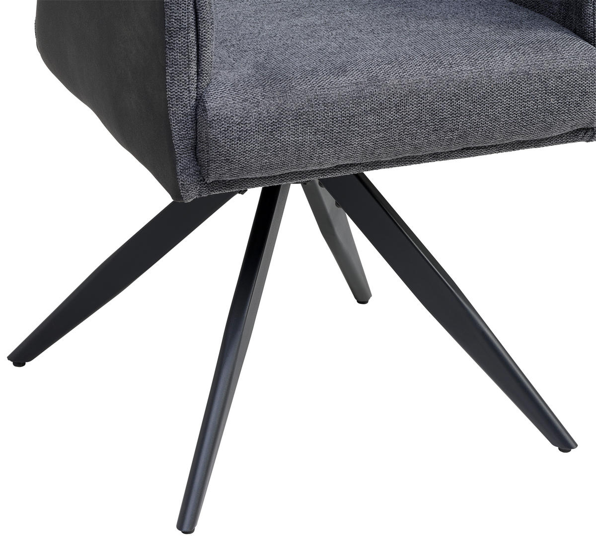 ARMLEHNSTUHL  in Eisen Webstoff  - Schwarz/Grau, LIFESTYLE, Textil/Metall (58/94/64cm) - MID.YOU