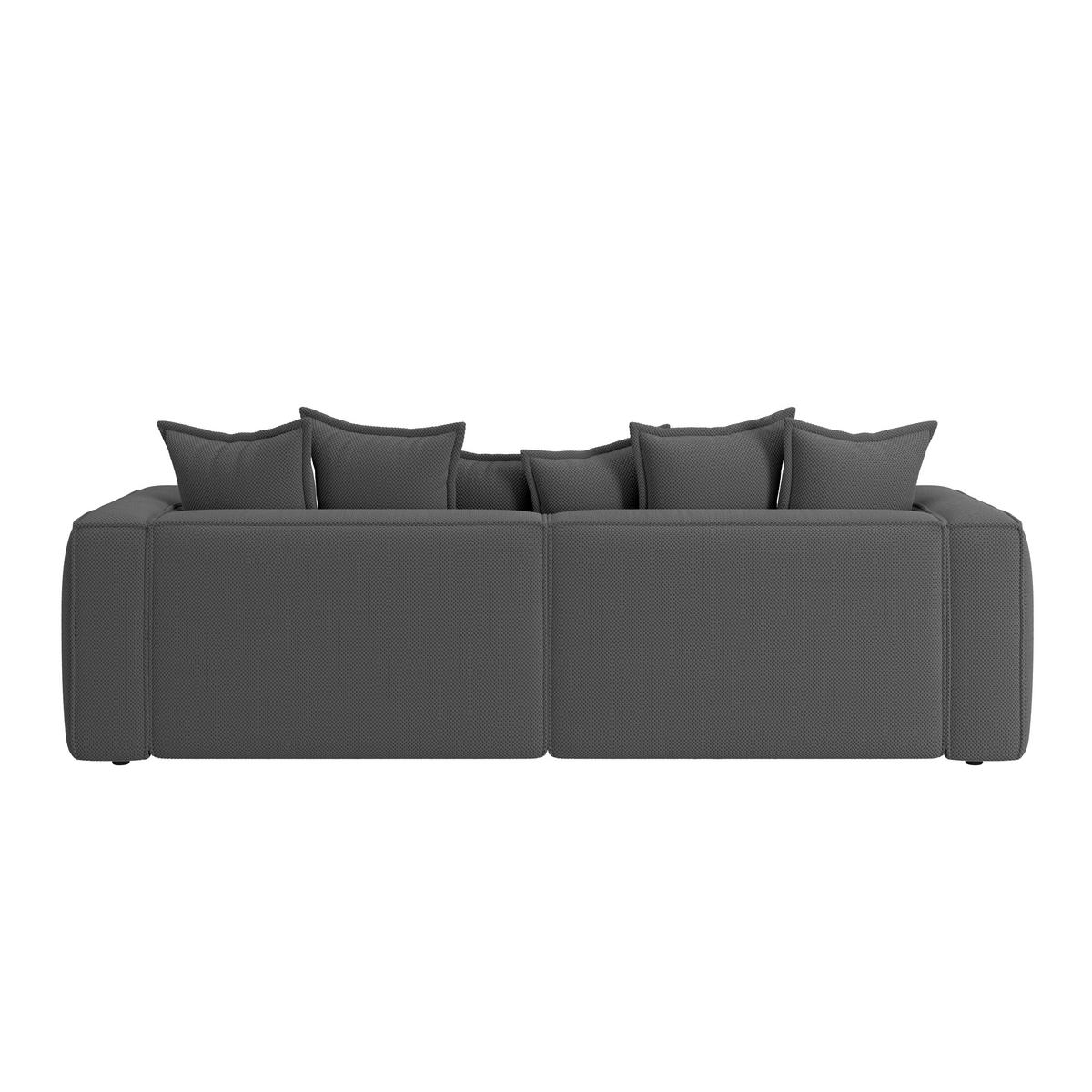 BIGSOFA in Mikrofaser Anthrazit  - Anthrazit/Schwarz, Modern, Textil (280/72/109cm) - MID.YOU