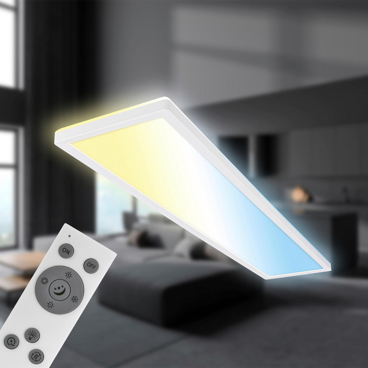 LED-PANEEL Slim 98/20/3 cm   - Weiß, Design, Kunststoff (98/20/3cm)