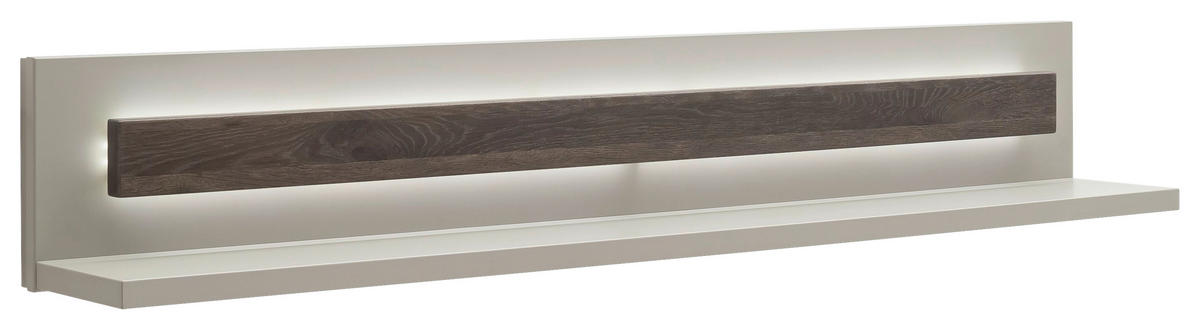 WANDBOARD massiv Grau, Eichefarben  - Eichefarben/Grau, Design, Holzwerkstoff (150/24/22cm) - Novel