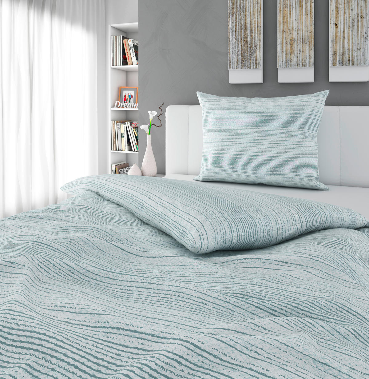 POSTEĽNÁ BIELIZEŇ, džersej, modrá, 140/200 cm - modrá, Konventionell, textil (140/200cm) - Esposa