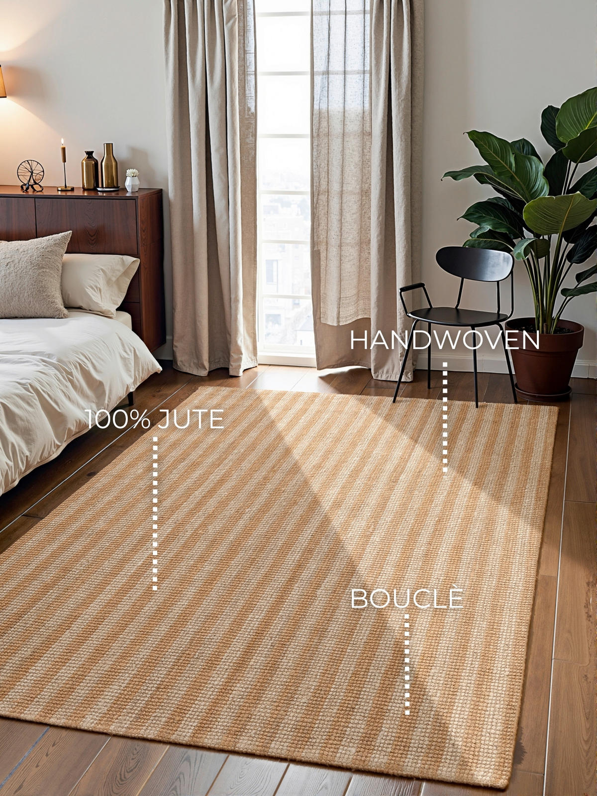 JUTETEPPICH 160/230 cm Harvest Creme, Goldfarben  - Goldfarben/Creme, Design, Textil (160/230cm) - Elle Decoration