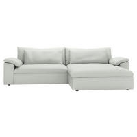 ECKSOFA 306/198 cm  in Chenille Silberfarben Rückenkissen, Nierenkissen, Armlehnenkissen, Rücken echt  306/198 cm  - Silberfarben/Schwarz, MODERN, Kunststoff/Textil (306/198cm) - Carryhome