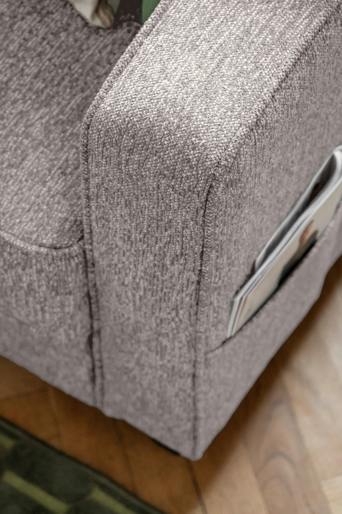 ECKSOFA in Struktur Grau  - Schwarz/Grau, Holz/Textil (198/233cm) - MID.YOU