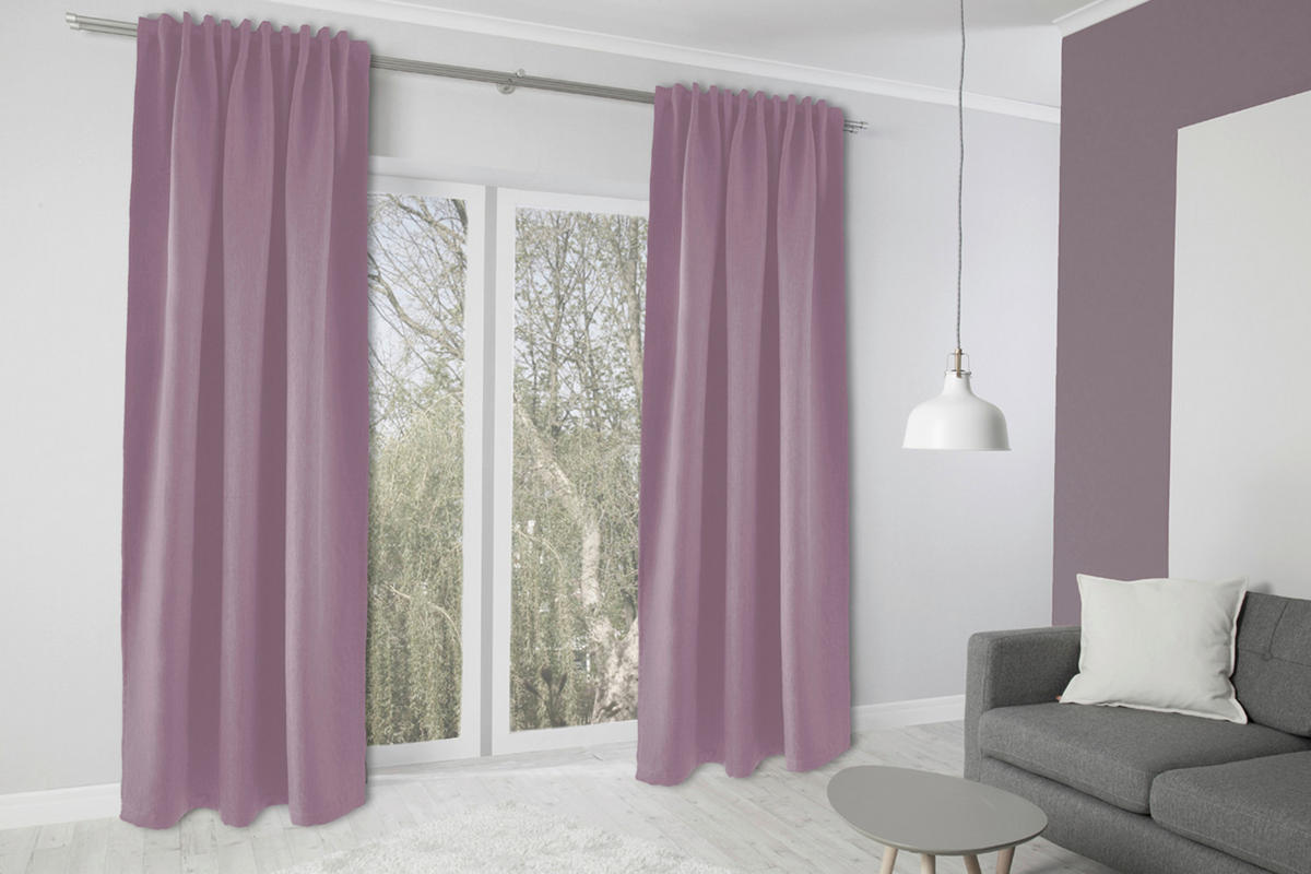 WÄRMESCHUTZVORHANG Verdunkelung  - Rosa, Basics, Textil (140/245cm)