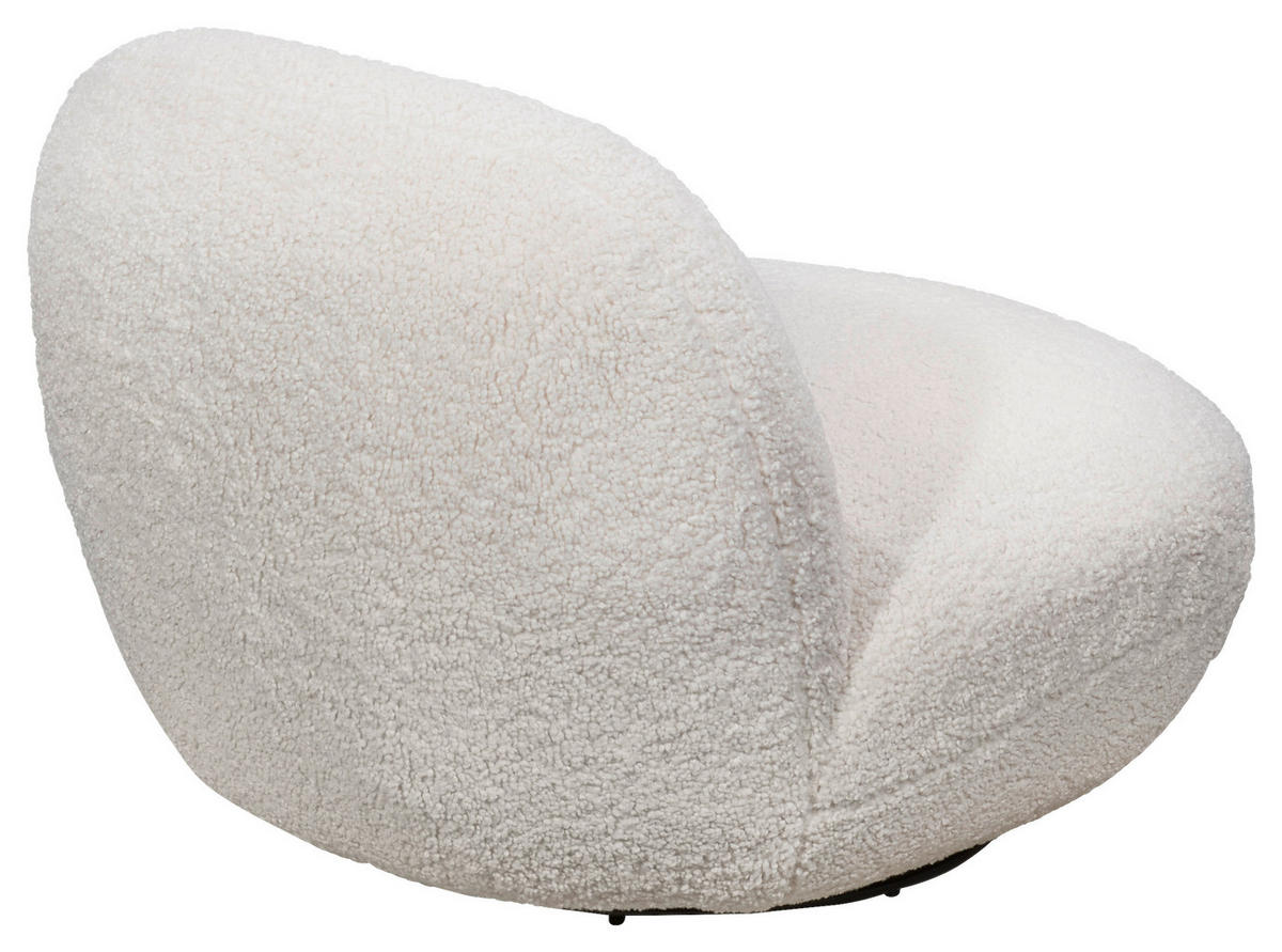 SESSEL in Teddystoff Creme  - Creme/Schwarz, Modern, Textil/Metall (85/70/99cm) - MID.YOU