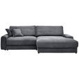 ECKSOFA Graphitfarben Cord  - Schwarz/Graphitfarben, MODERN, Kunststoff/Textil (300/180cm) - Carryhome