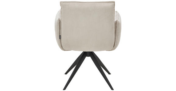 ARMLEHNSTUHL in Eisen Cord - Beige/Schwarz, Design, Textil/Metall (63,5/85/63,5cm) - Novel
