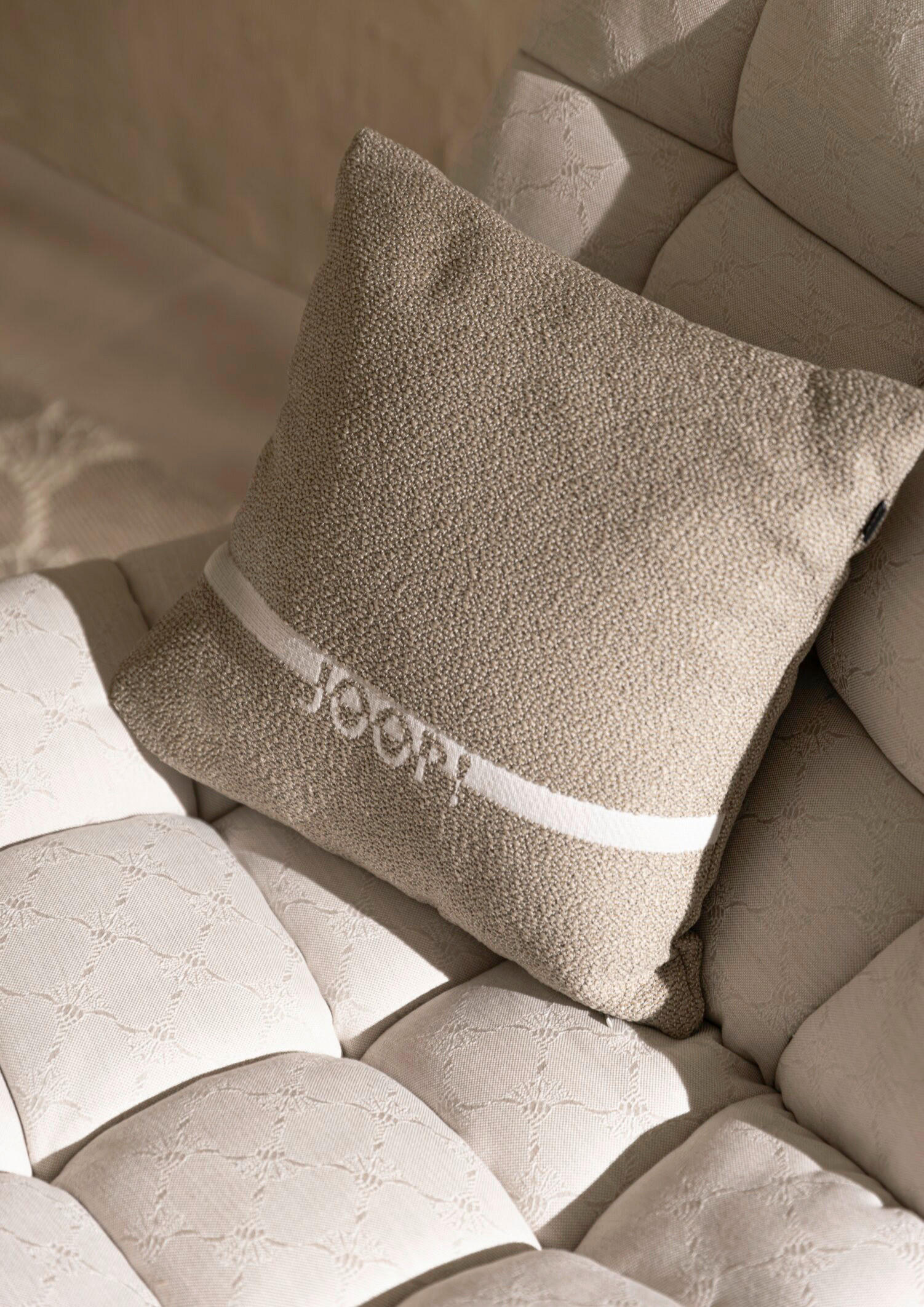 LOUNGESESSEL Naturfarben, Schlammfarben Edelstahl  - Schlammfarben/Naturfarben, Basics, Textil/Metall (77/83/85cm) - Joop!