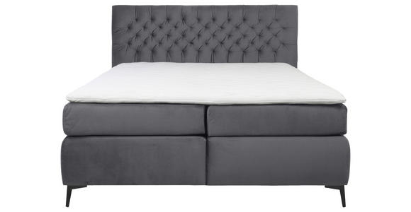 BOXSPRINGBETT 160/200 cm  in Grau  - Schwarz/Grau, Design, Textil/Metall (160/200cm) - Esposa