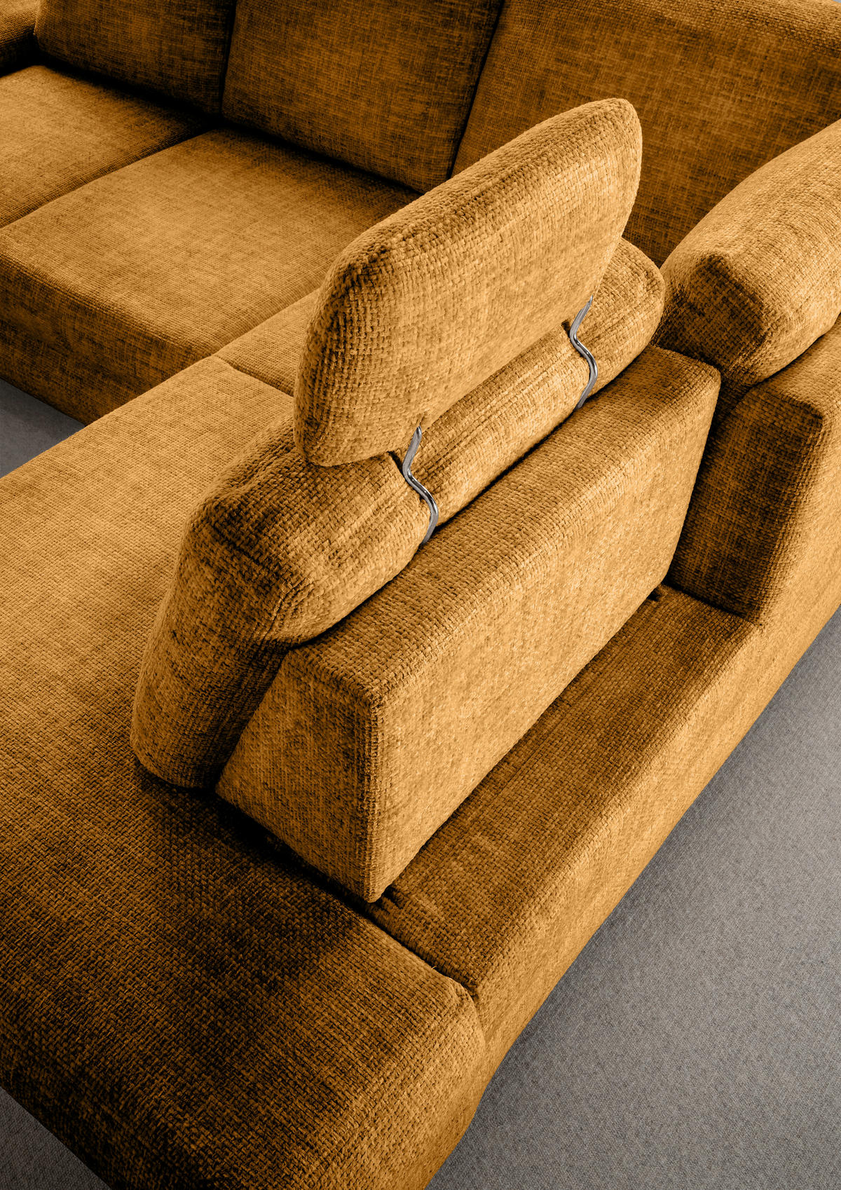 ECKSCHLAFSOFA in Struktur Goldfarben  - Wildeiche/Goldfarben, Modern, Holz/Textil (265/206cm) - Livetastic
