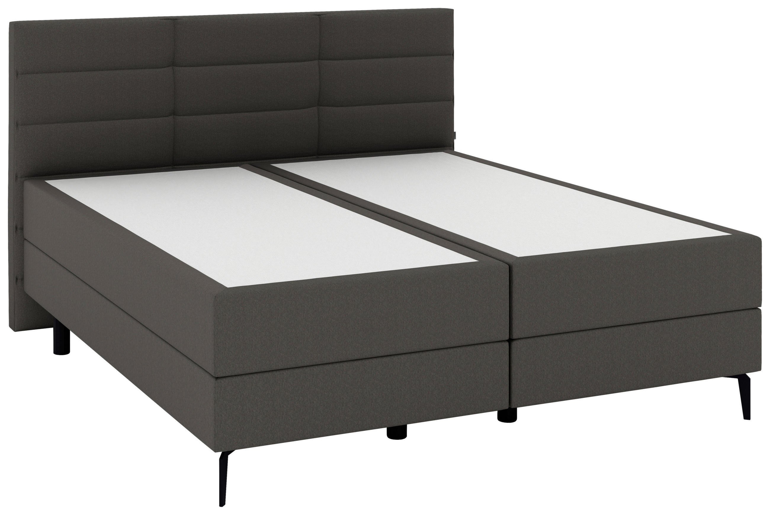 BOXSPRINGBETT 180/200 cm  in Dunkelgrau  - Dunkelgrau/Schwarz, KONVENTIONELL, Holzwerkstoff/Kunststoff (180/200cm) - Musterring
