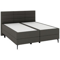BOXSPRINGBETT 180/200 cm  in Dunkelgrau  - Dunkelgrau/Schwarz, KONVENTIONELL, Holzwerkstoff/Kunststoff (180/200cm) - Musterring