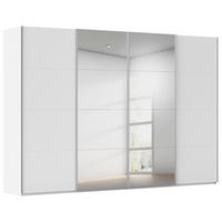 SCHWEBETÜRENSCHRANK 322/236/68 cm 4-türig Weiß  - Alufarben/Weiß, Basics, Glas/Holzwerkstoff (322/236/68cm) - Novel