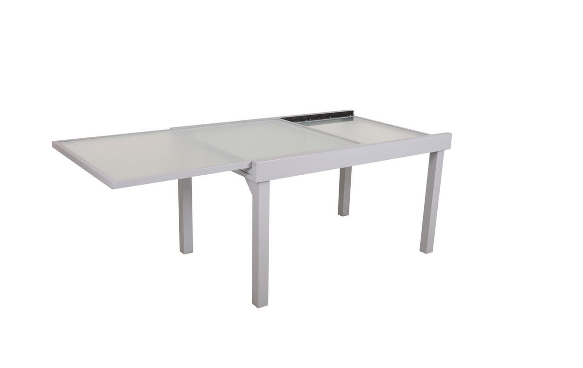GARTENTISCH 135/90/75 cm  - Grau, MODERN, Glas/Metall (135/90/75cm) - Gardenson