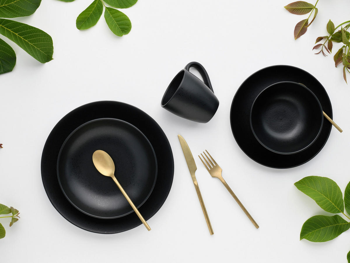 KOMBISERVICE Schwarz 20-teilig Magic Black  - Schwarz, Basics, Keramik - Creatable
